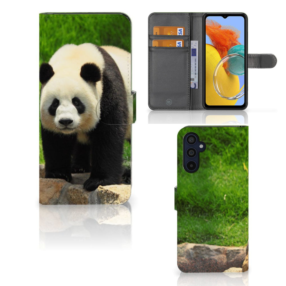 Samsung Galaxy M14 Telefoonhoesje met Pasjes Panda