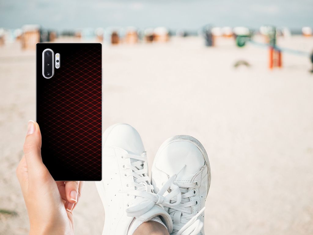 Samsung Galaxy Note 10 Plus TPU bumper Geruit Rood