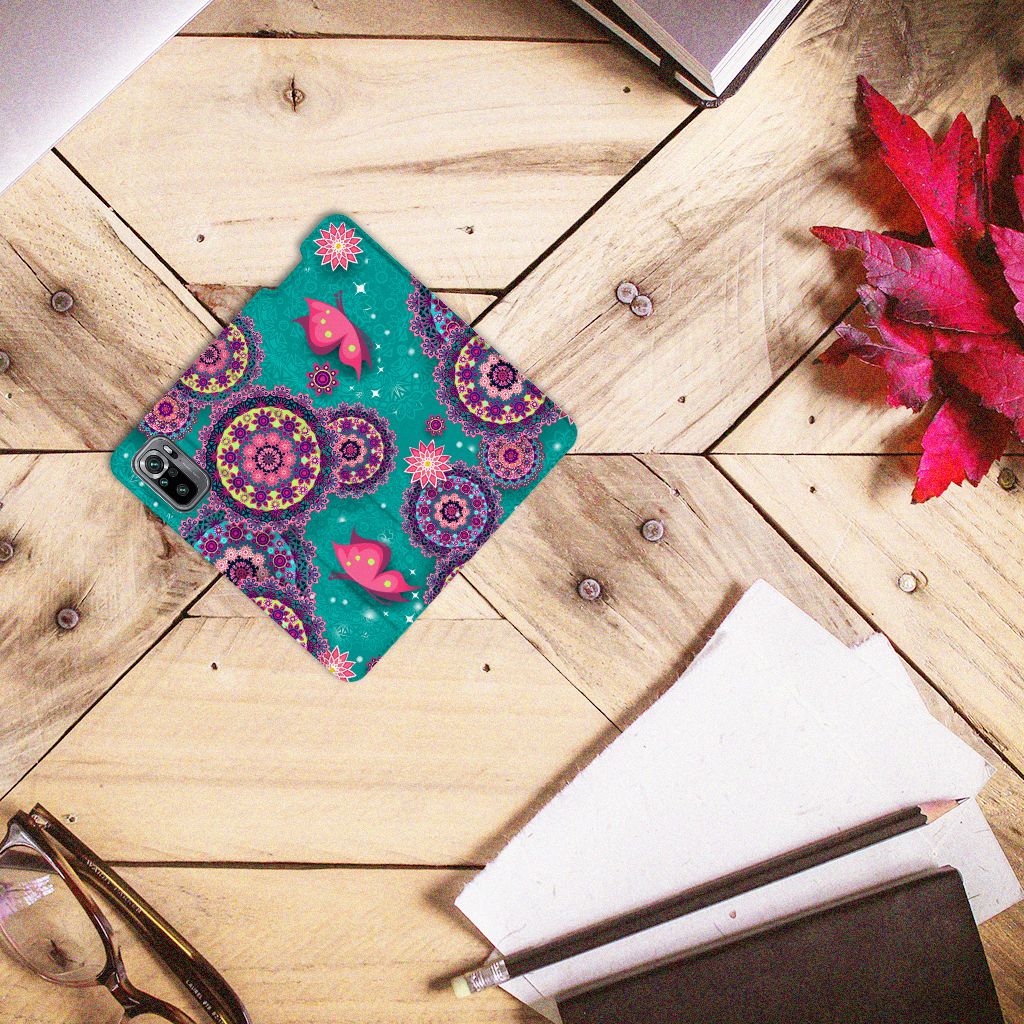 Xiaomi Redmi Note 10/10T 5G | Poco M3 Pro Bookcase Cirkels en Vlinders - B2C Telecom