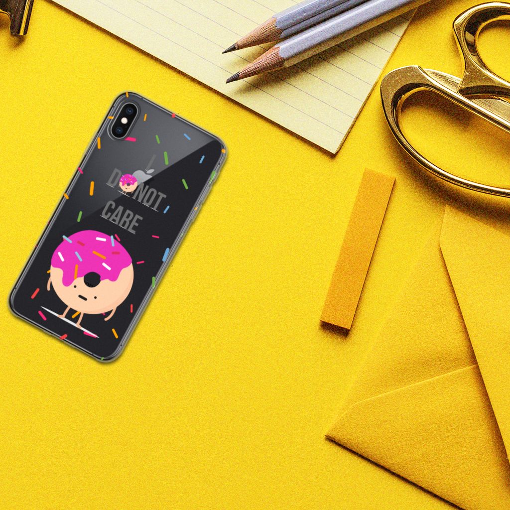 Apple iPhone Xs Max Siliconen Case Donut Roze