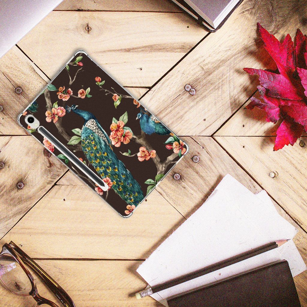 Samsung Galaxy Tab S9 Back Case Pauw met Bloemen
