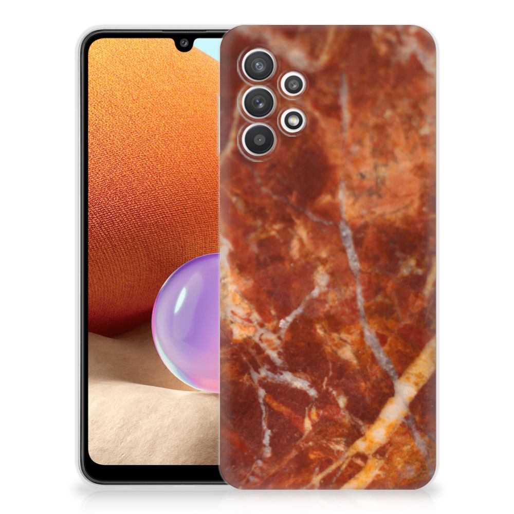 Samsung Galaxy A32 4G | A32 5G Enterprise Editie TPU Siliconen Hoesje Marmer Bruin B2C Telecom