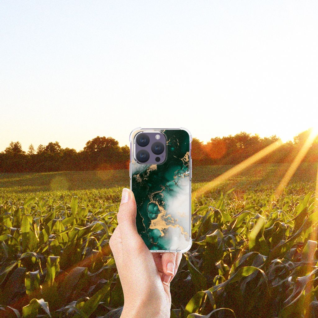 Anti-Shock Hoesje voor iPhone 15 Pro Marmer Groen B2C Telecom