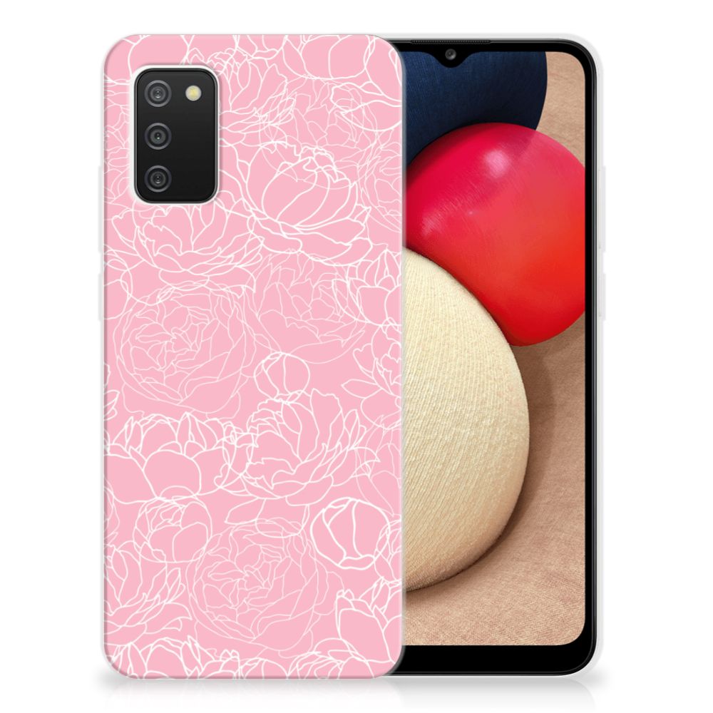 Samsung Galaxy A02s TPU Case White Flowers