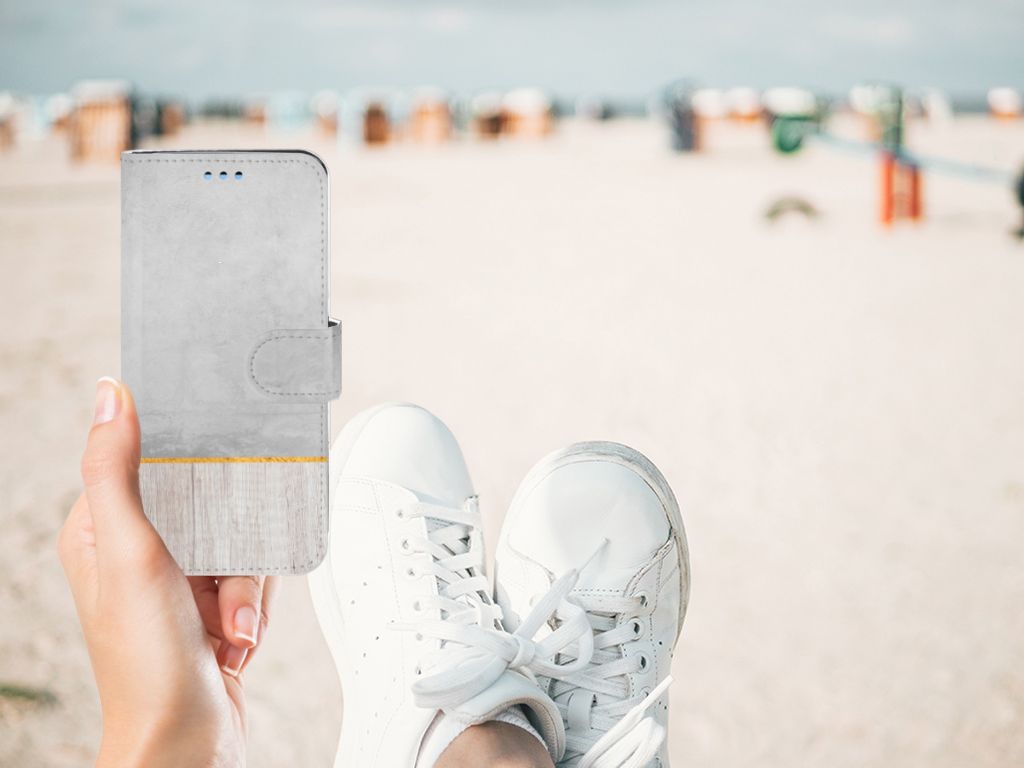Samsung Galaxy S9 Book Style Case Wood Concrete