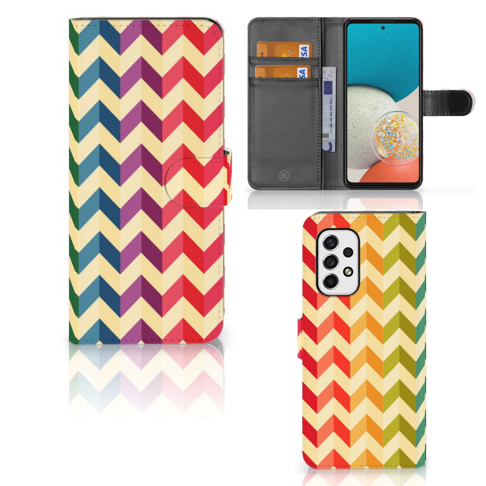 Samsung Galaxy A53 Telefoon Hoesje Zigzag Multi Color