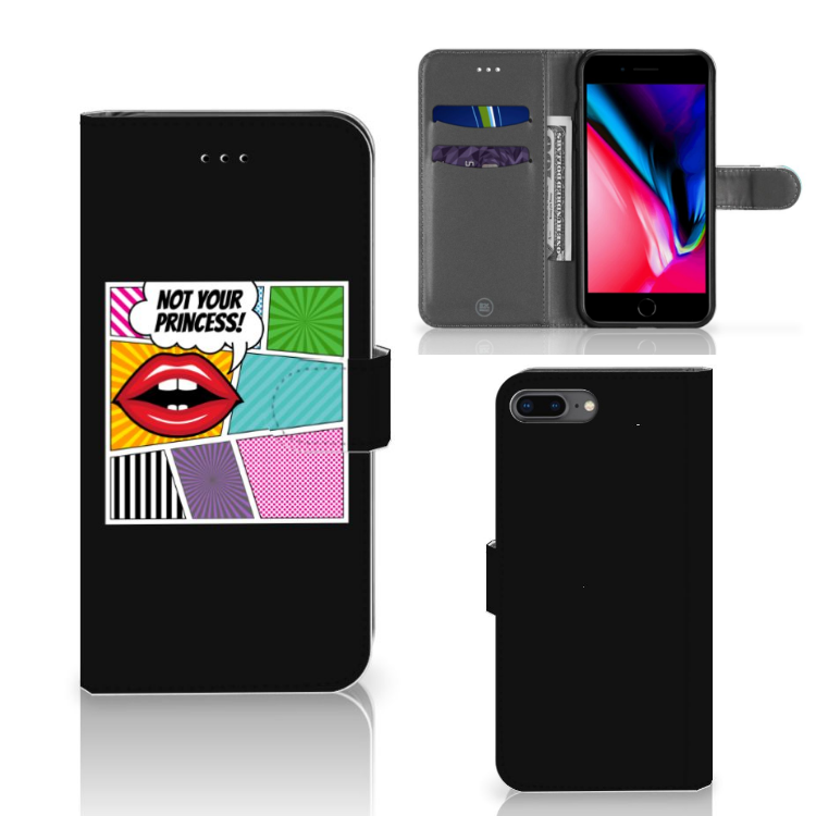 Apple iPhone 7 Plus | 8 Plus Wallet Case met Pasjes Popart Princess