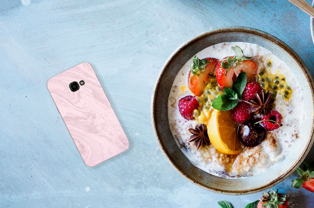 Samsung Galaxy Xcover 4 | Xcover 4s TPU Siliconen Hoesje Marble Pink - Origineel Cadeau Vriendin