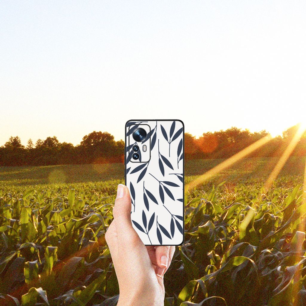 Xiaomi 12 | 12X Bloemen Hoesje Leaves Blue B2C Telecom