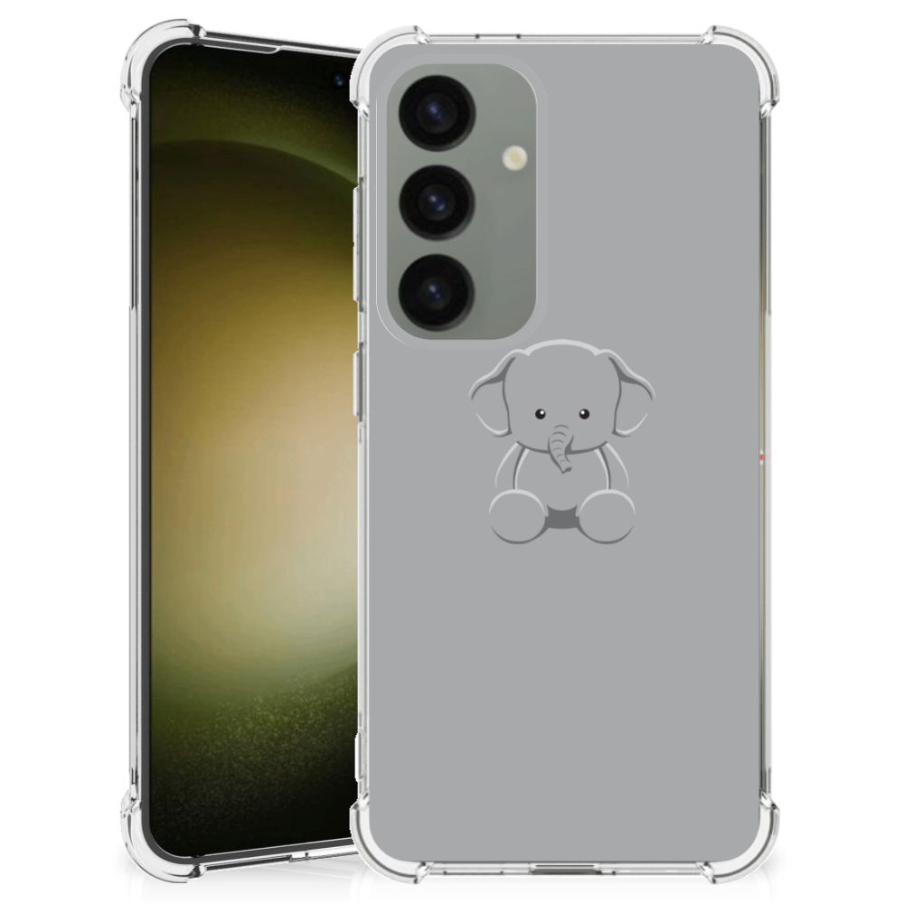 Samsung Galaxy S24 Stevig Bumper Hoesje Grijs Baby Olifant