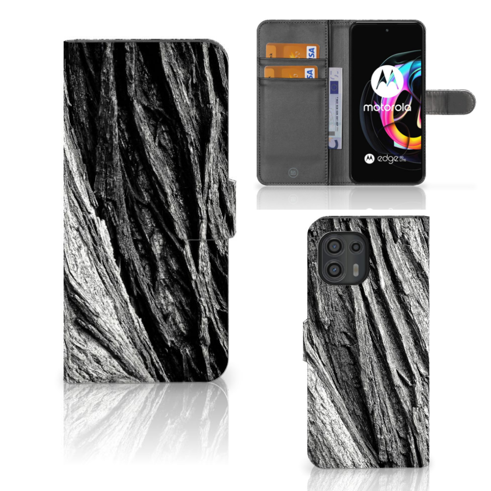 Book Style Case Motorola Edge 20 Lite Boomschors Grijs