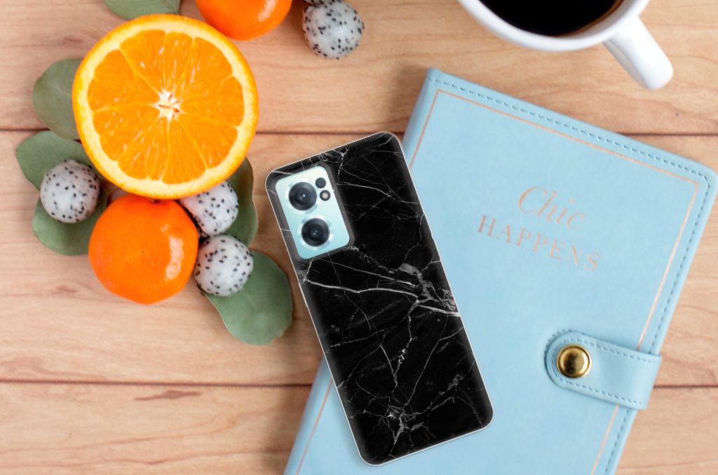 OnePlus Nord CE 2 5G TPU Siliconen Hoesje Marmer Zwart - Origineel Cadeau Vader B2C Telecom