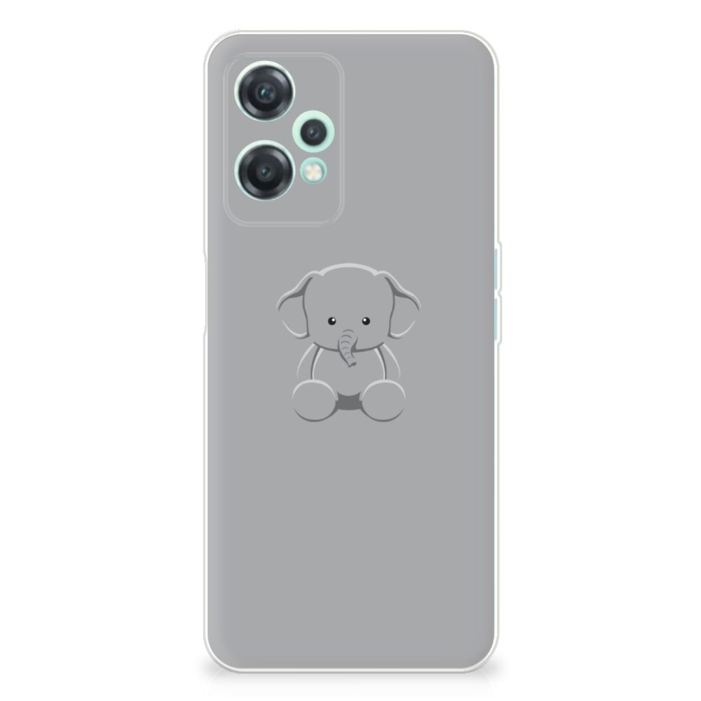 OnePlus Nord CE 2 Lite Telefoonhoesje met Naam Grijs Baby Olifant