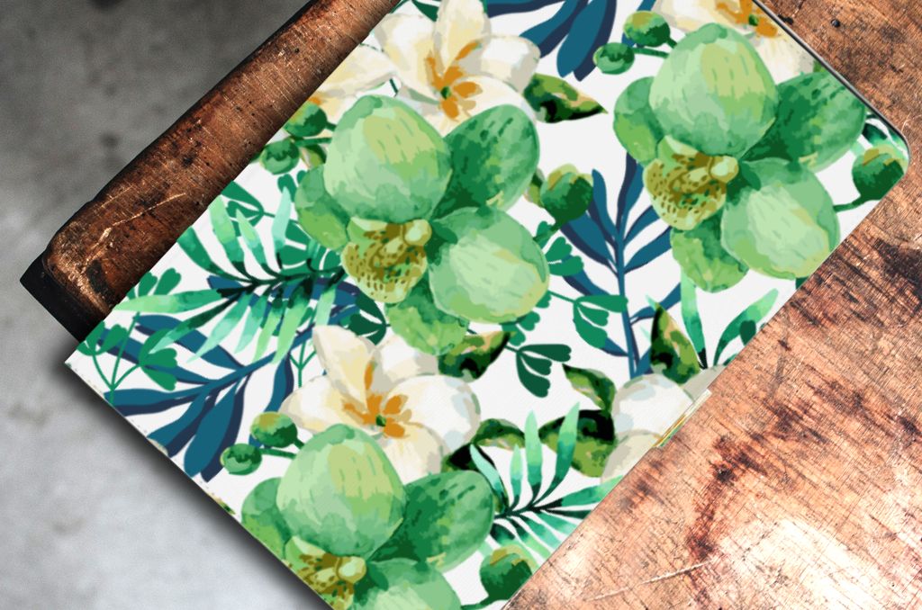 Samsung Galaxy Tab S7 FE | S7+ | S8+ Tablet Cover Orchidee Groen