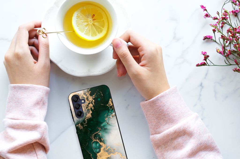 Marmeren Print Telefoonhoesje voor Samsung Galaxy A15 Marmer Groen B2C Telecom