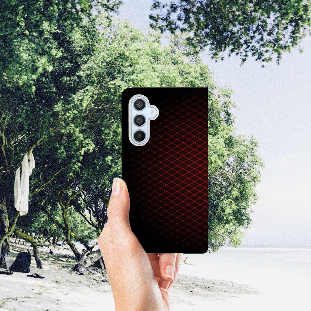 Samsung Galaxy A54 Hoesje met Magneet Geruit Rood - B2C Telecom