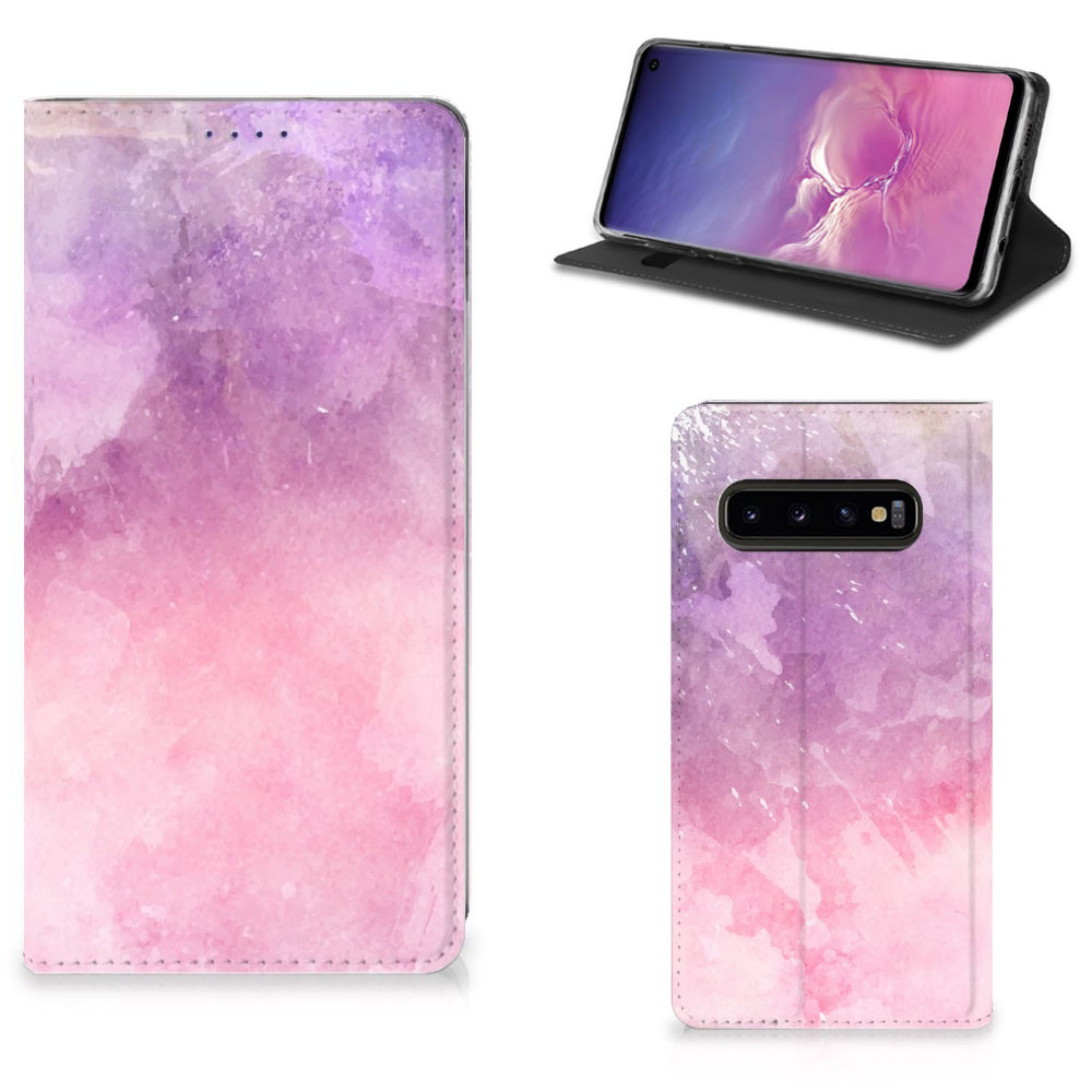 Bookcase Samsung Galaxy S10 Pink Purple Paint