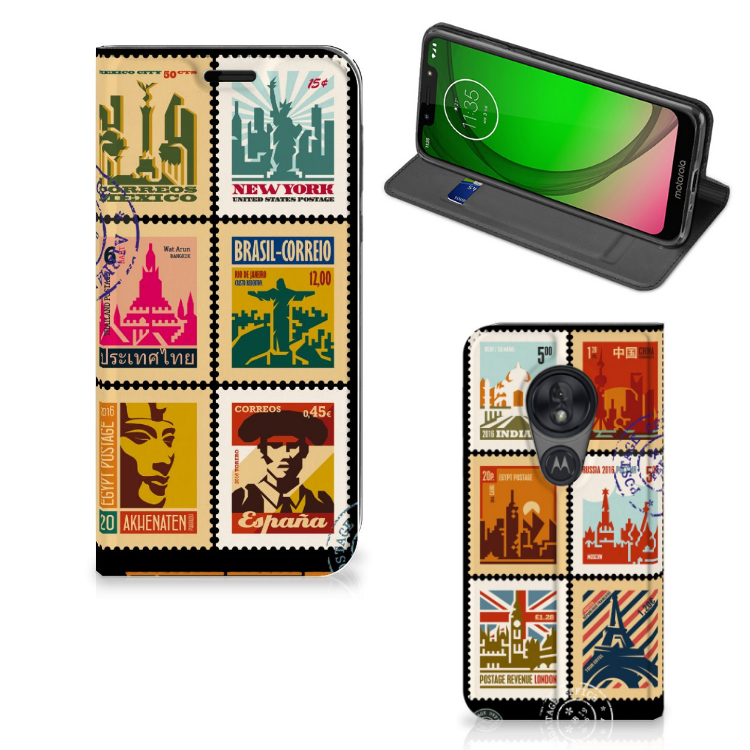 Motorola Moto G7 Play Book Cover Postzegels - B2C Telecom