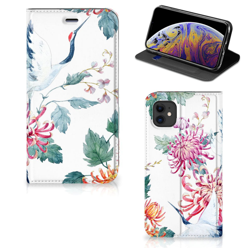 Apple iPhone 11 Hoesje maken Bird Flowers