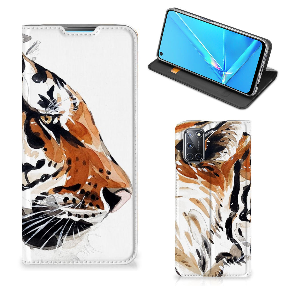 Bookcase OPPO A52 | A72 Watercolor Tiger