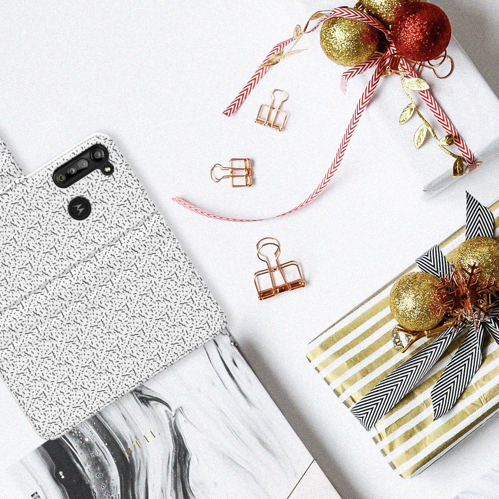 Motorola G8 Power Telefoon Hoesje Stripes Dots