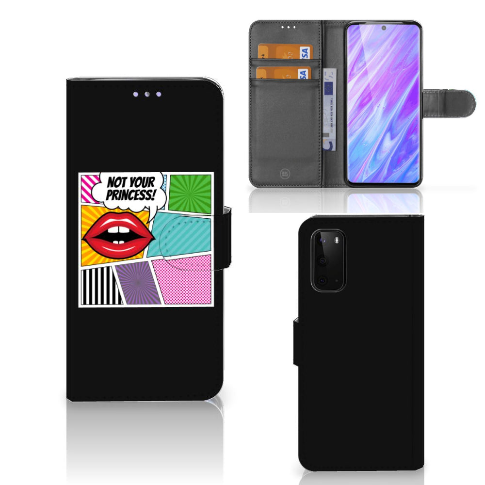 Samsung Galaxy S20 Wallet Case met Pasjes Popart Princess