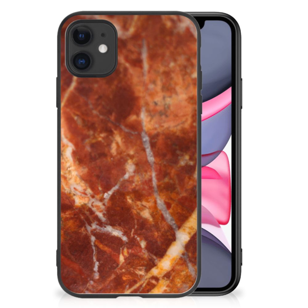 iPhone 11 Marmeren Print Telefoonhoesje Marmer Bruin