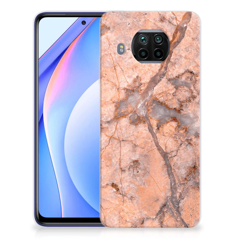 Xiaomi Mi 10T Lite TPU Siliconen Hoesje Marmer Oranje B2C Telecom