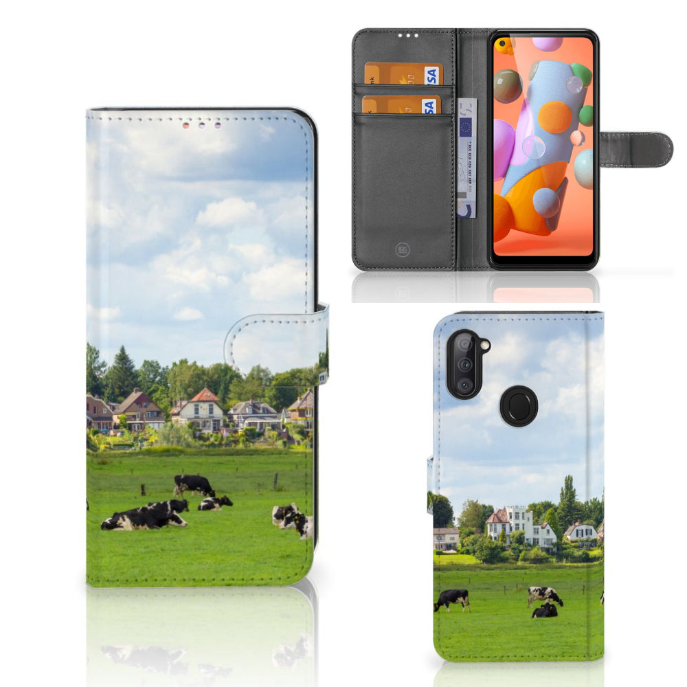 Samsung Galaxy M11 | A11 Telefoonhoesje met Pasjes Koeien