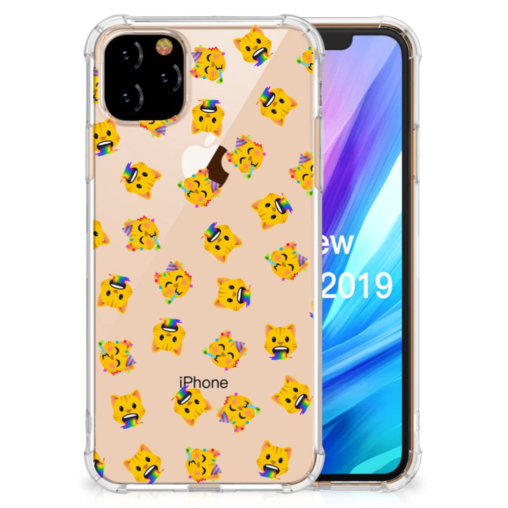 Doorzichtige Silicone Hoesje voor Apple iPhone 11 Pro Max Katten Emojis B2C Telecom