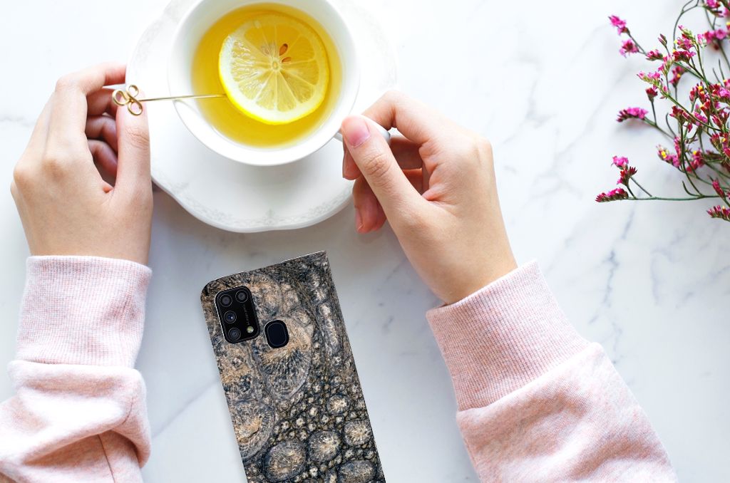 Samsung Galaxy M31 Hoesje maken Krokodillenprint - B2C Telecom
