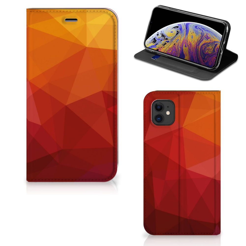 Stand Case voor Apple iPhone 11 Polygon Red - B2C Telecom