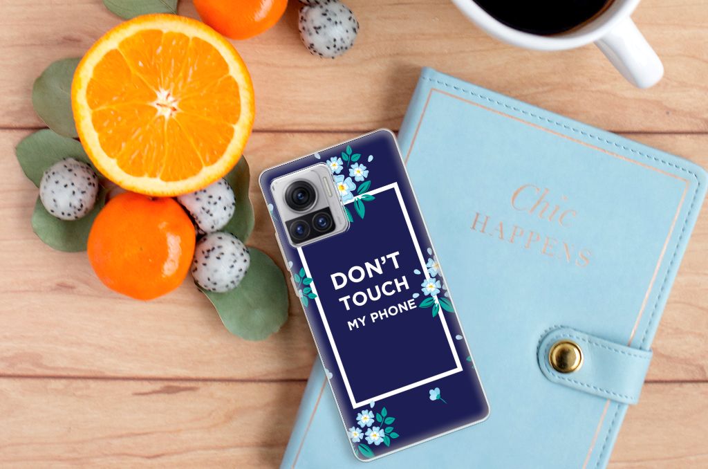 Motorola Moto X30 Pro Silicone-hoesje Flowers Blue DTMP B2C Telecom
