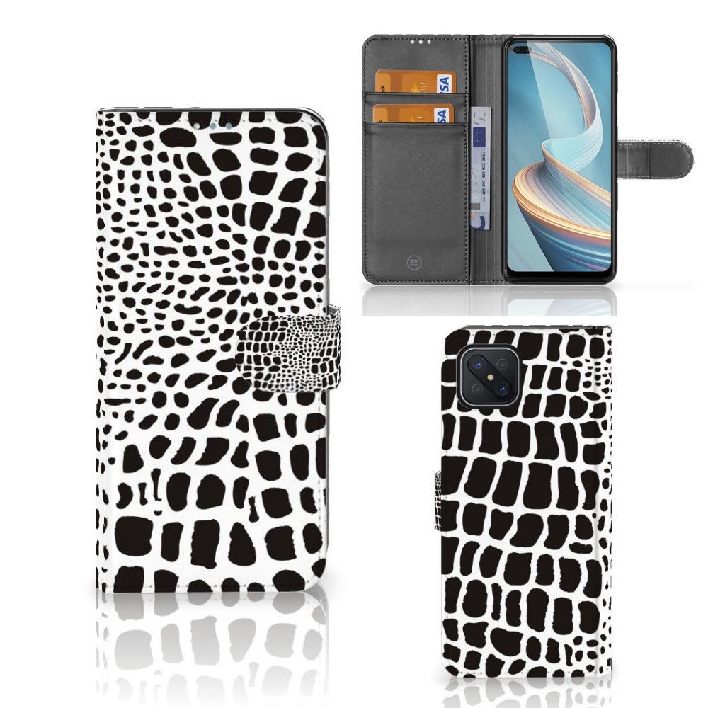 OPPO Reno4 Z Telefoonhoesje met Pasjes Slangenprint