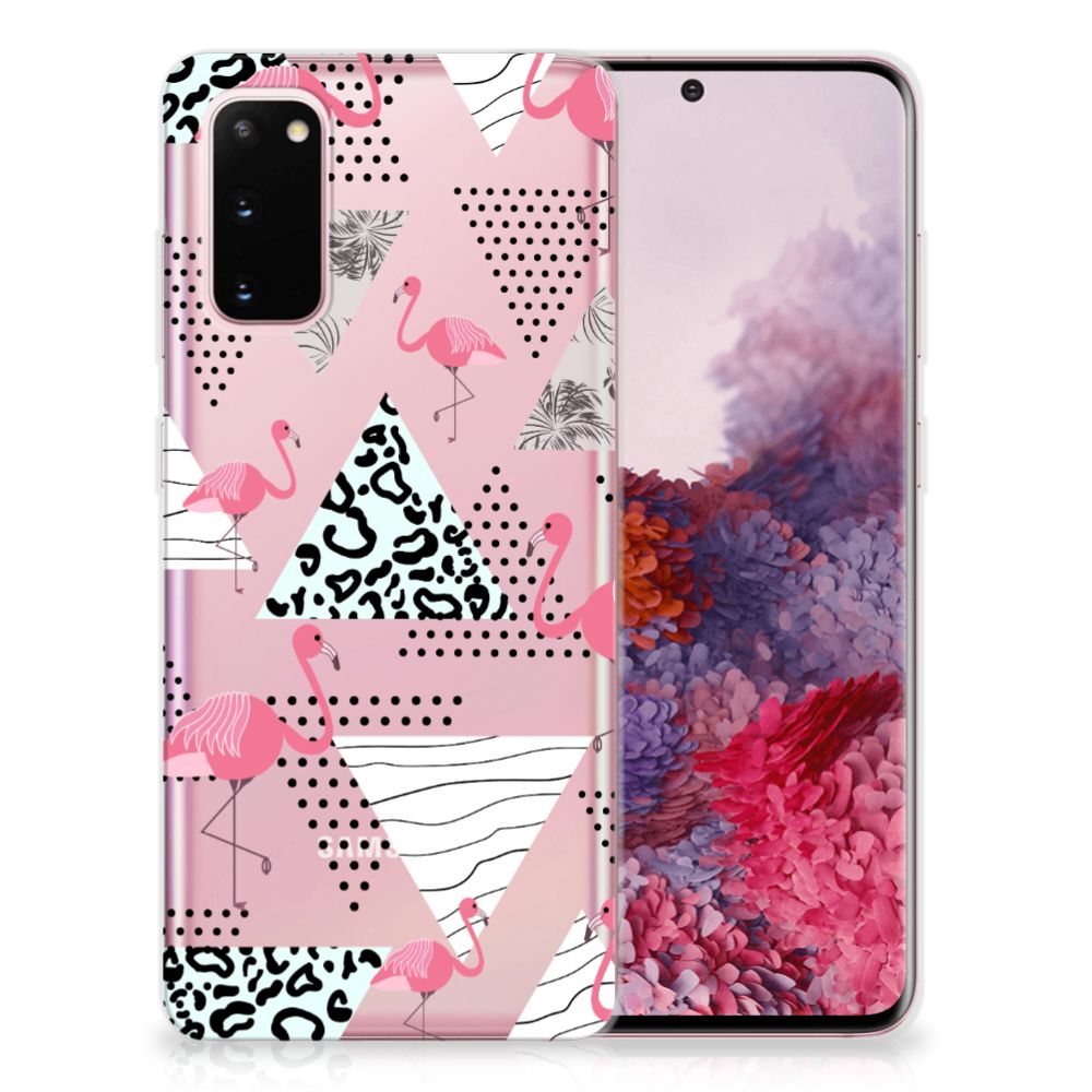Samsung Galaxy S20 TPU Hoesje Flamingo Triangle B2C Telecom