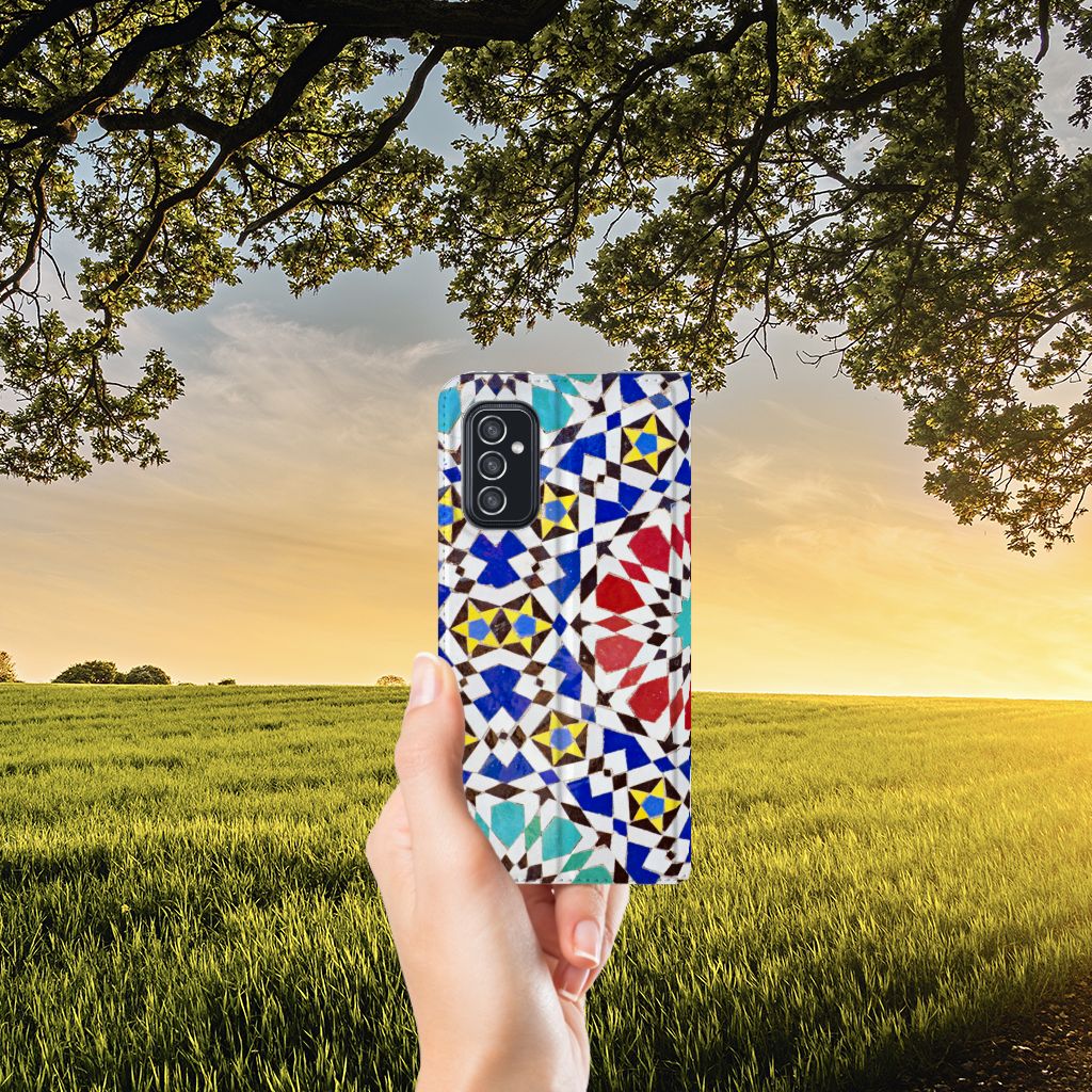 Samsung Galaxy M52 Standcase Mozaïek - B2C Telecom