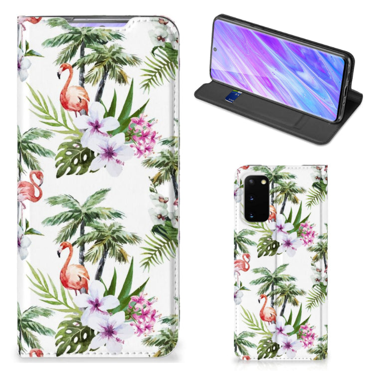 Samsung Galaxy S20 Hoesje maken Flamingo Palms