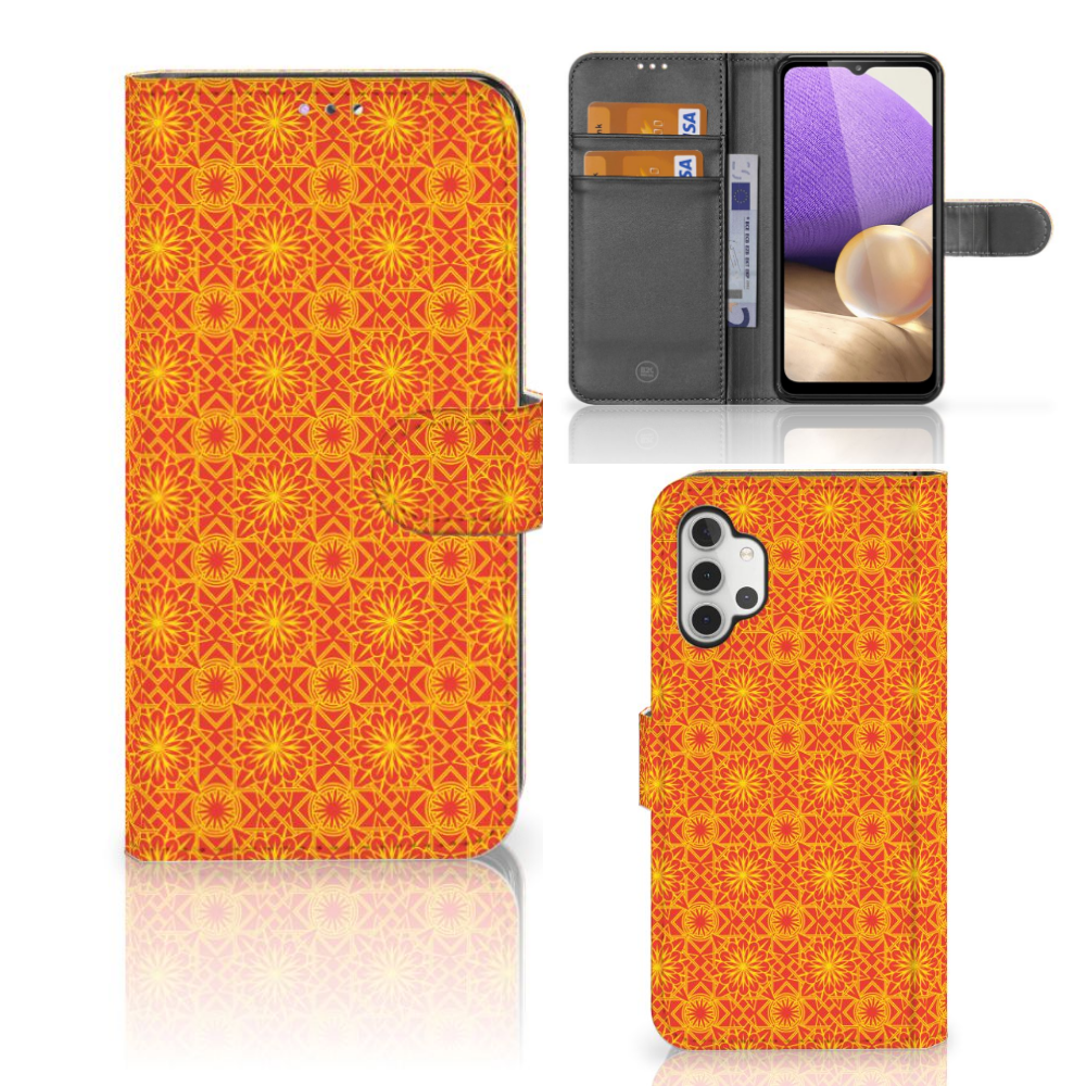 Samsung Galaxy A32 4G Telefoon Hoesje Batik Oranje