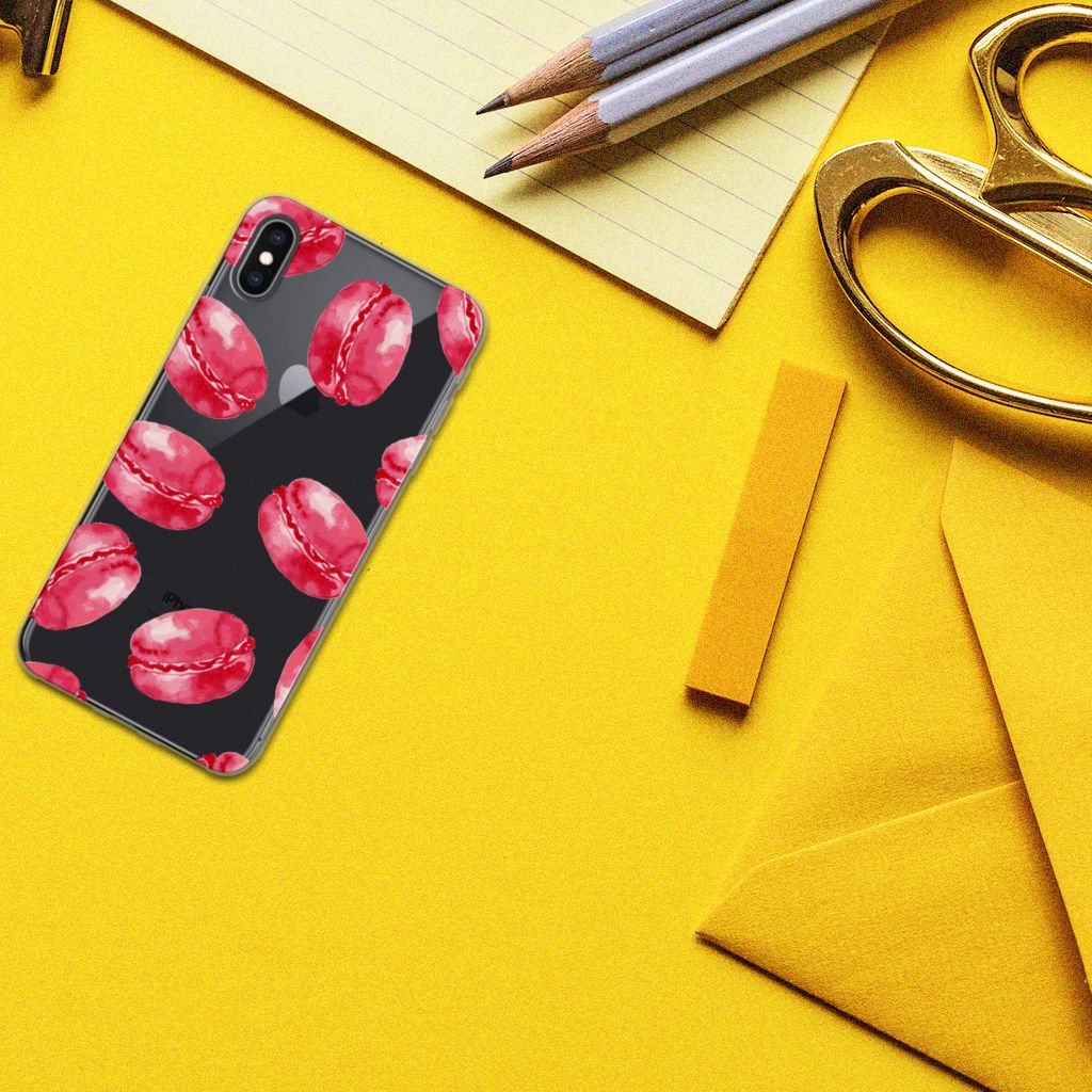 Apple iPhone Xs Max Siliconen Case Pink Macarons