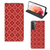 Samsung Galaxy S21 Hoesje met Magneet Batik Rood - B2C Telecom