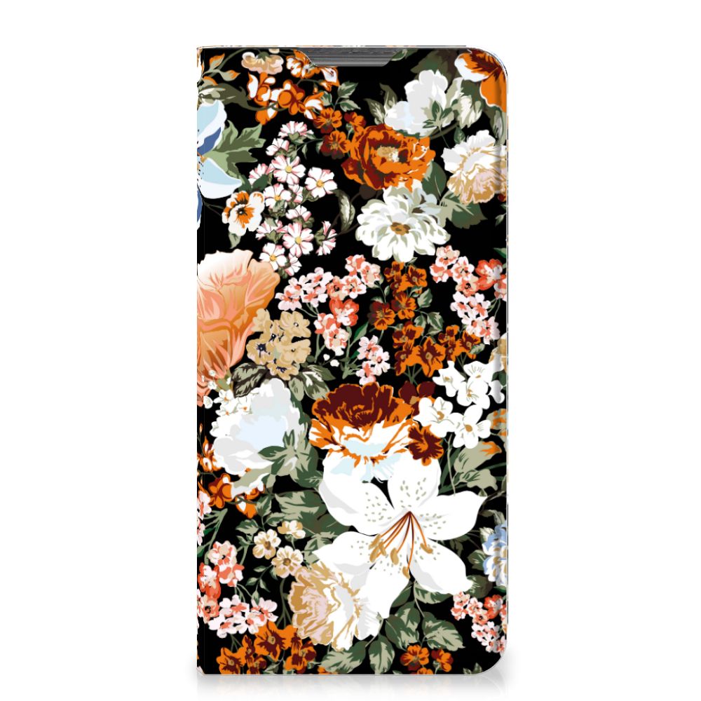 Smart Cover voor Motorola Moto G52 | Moto G82 Dark Flowers - B2C Telecom