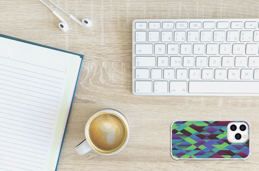 iPhone 14 Pro Shockproof Case Abstract Green Blue B2C Telecom