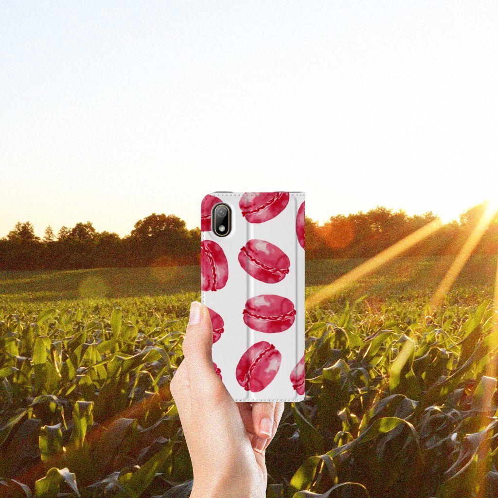 Huawei Y5 (2019) Flip Style Cover Pink Macarons - B2C Telecom