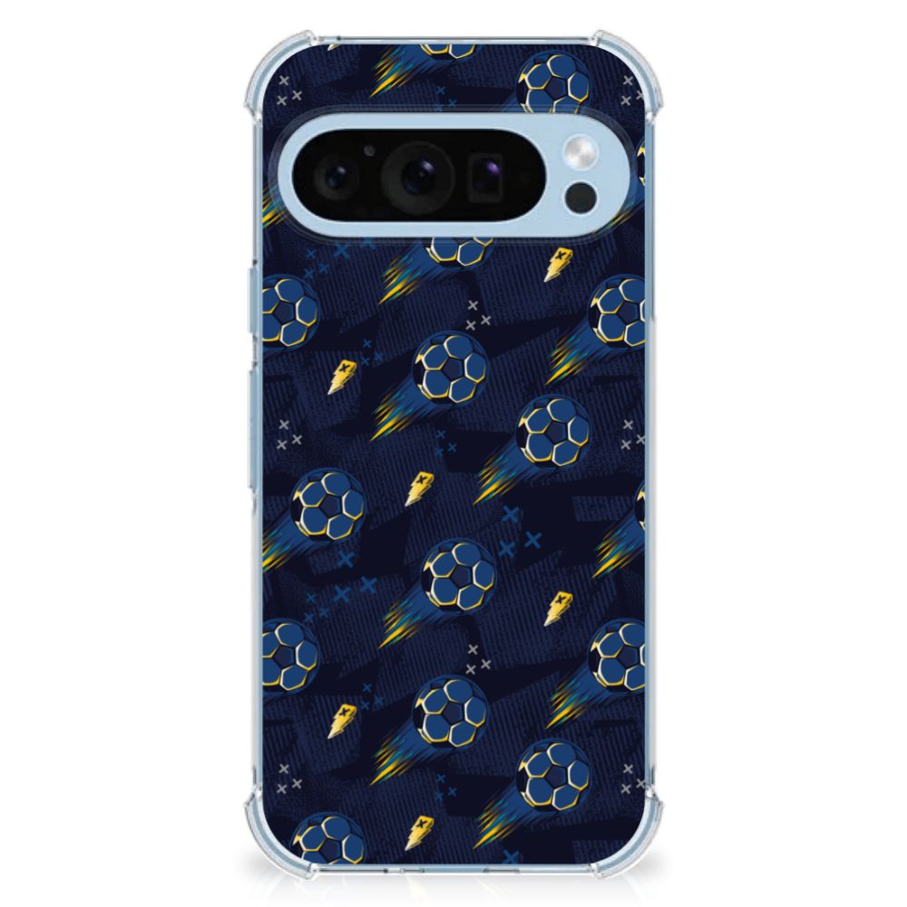 Doorzichtige Silicone Hoesje voor Google Pixel 9 | 9 Pro Voetbal