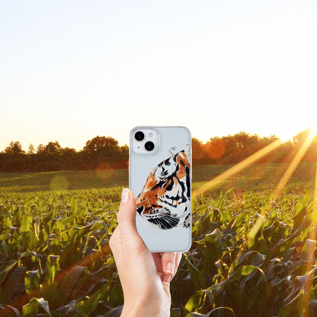 Hoesje maken iPhone 15 Watercolor Tiger B2C Telecom