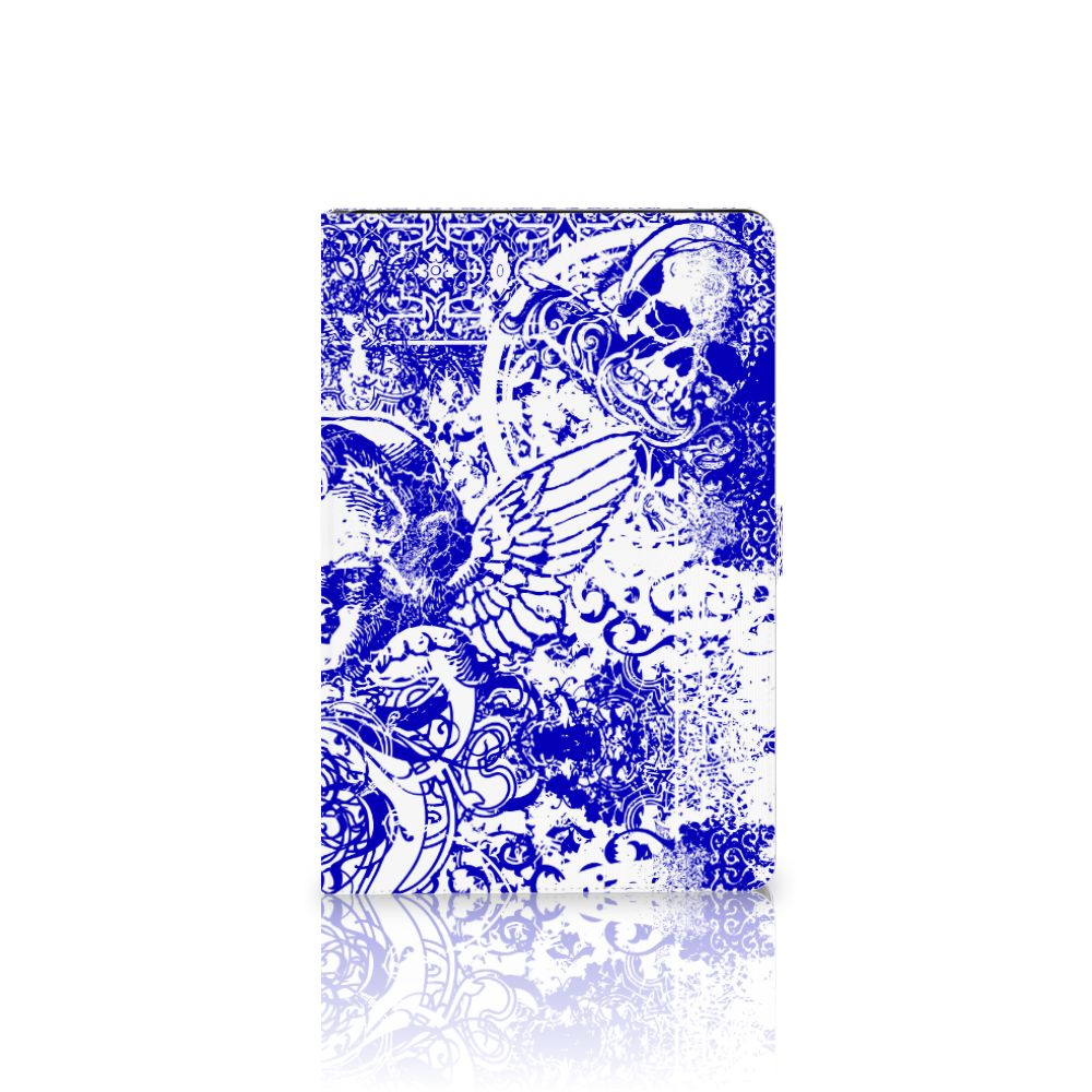 Tablettasje Samsung Galaxy Tab S7 FE | S7+ | S8+ Angel Skull Blauw
