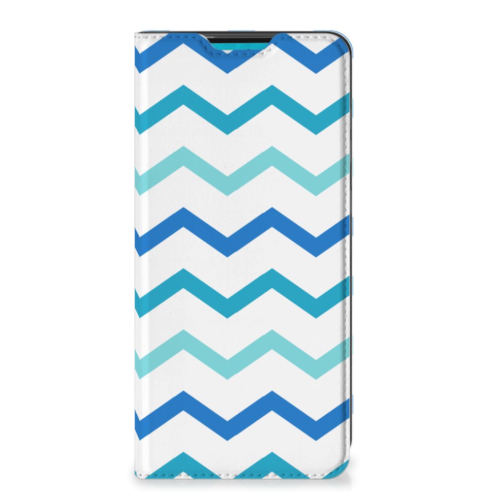 Samsung Galaxy A73 Hoesje met Magneet Zigzag Blauw