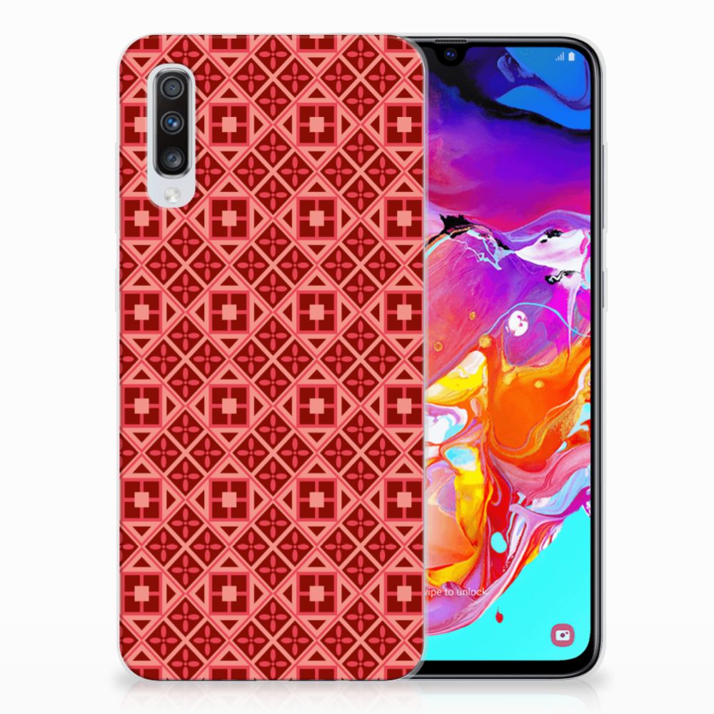 Samsung Galaxy A70 TPU bumper Batik Rood