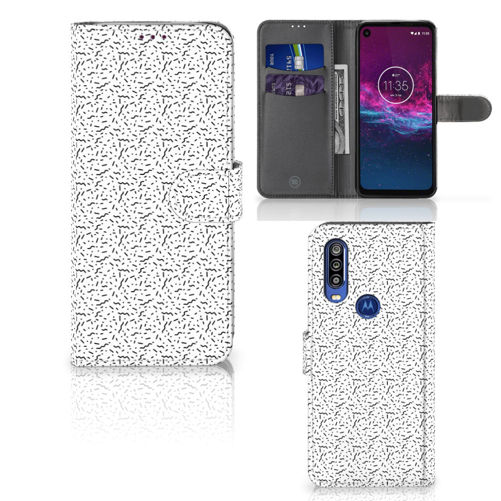 Motorola One Action Telefoon Hoesje Stripes Dots