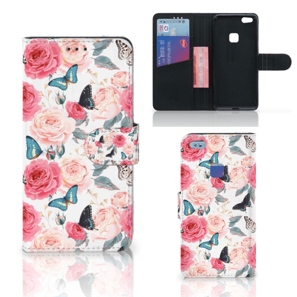 Huawei P10 Lite Hoesje Butterfly Roses